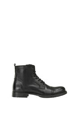 Jack & Jones Botas de pele com atacadores preto
