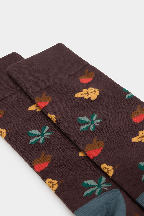 Springfield Desenhos de outono com meias altas castanho