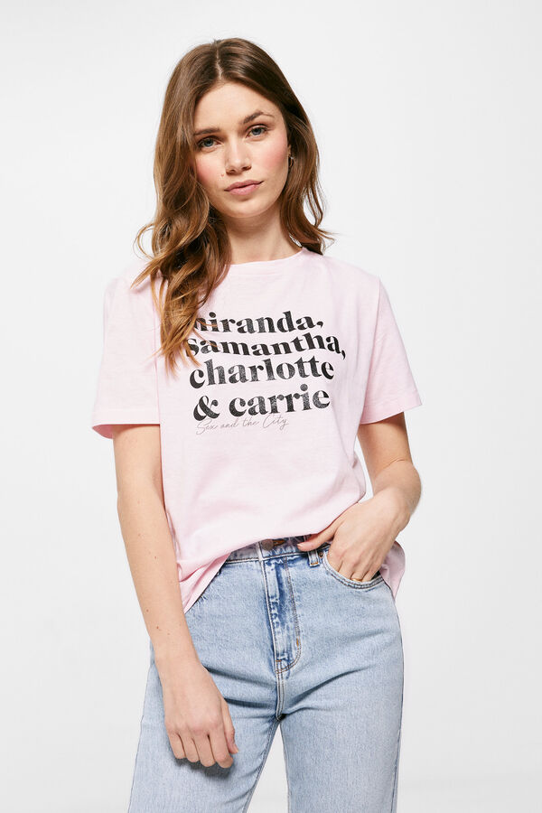 Springfield Camiseta Nombres Sex and the City rosa