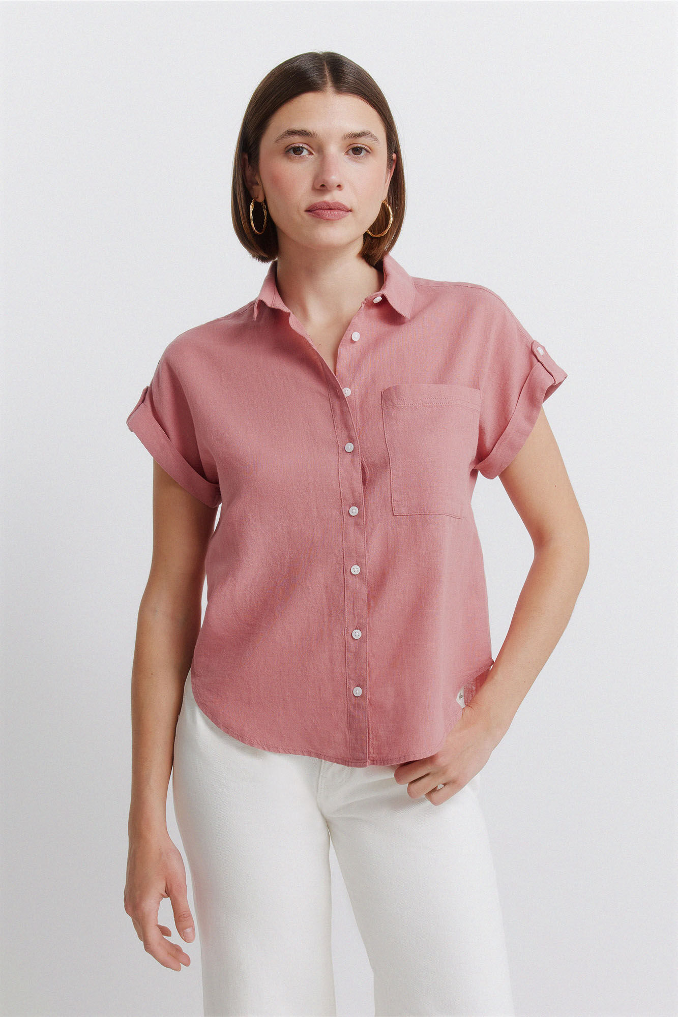 Springfield Camisa manga corta lino