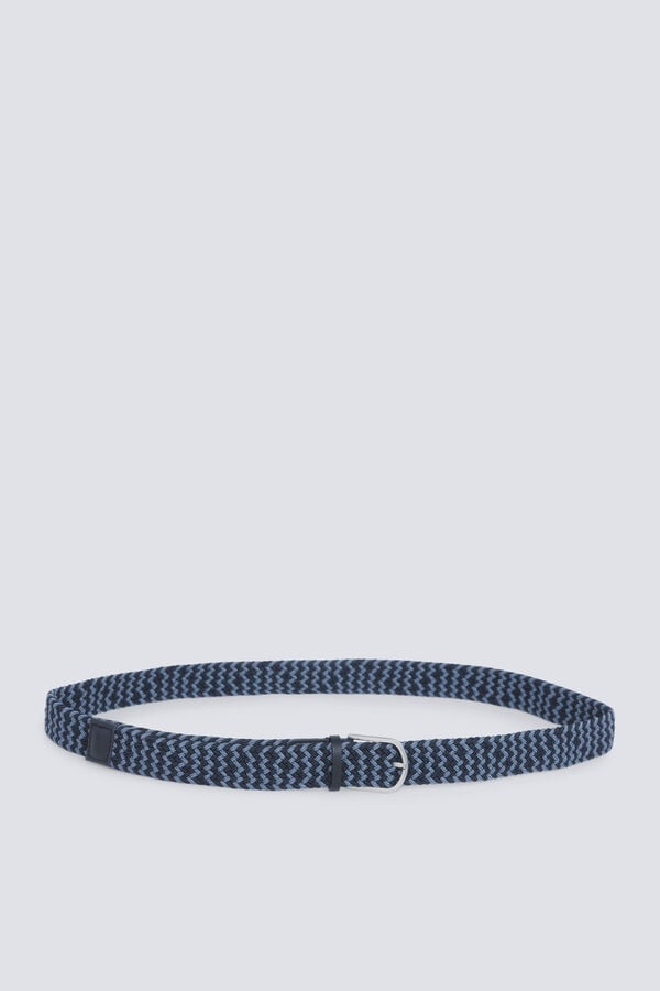 Springfield Cinto entran&ccedil;ado com padr&atilde;o zigzag contrastante azul