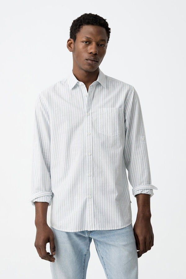 Tiffosi Camisa regular fit Oxford a rayas azul