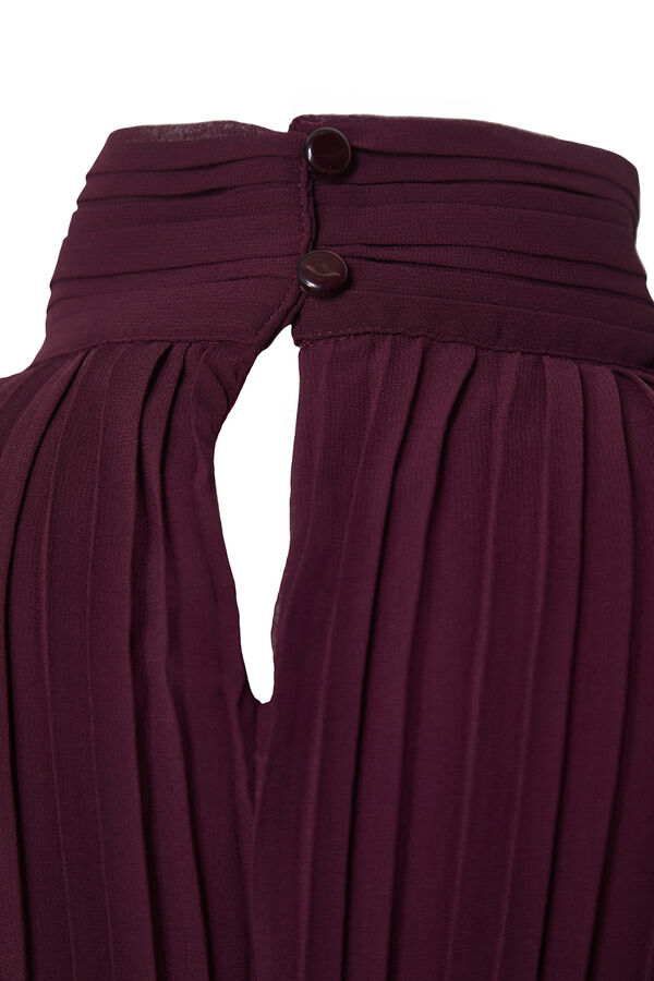 Trendyol Vestido midi plisado burdeos