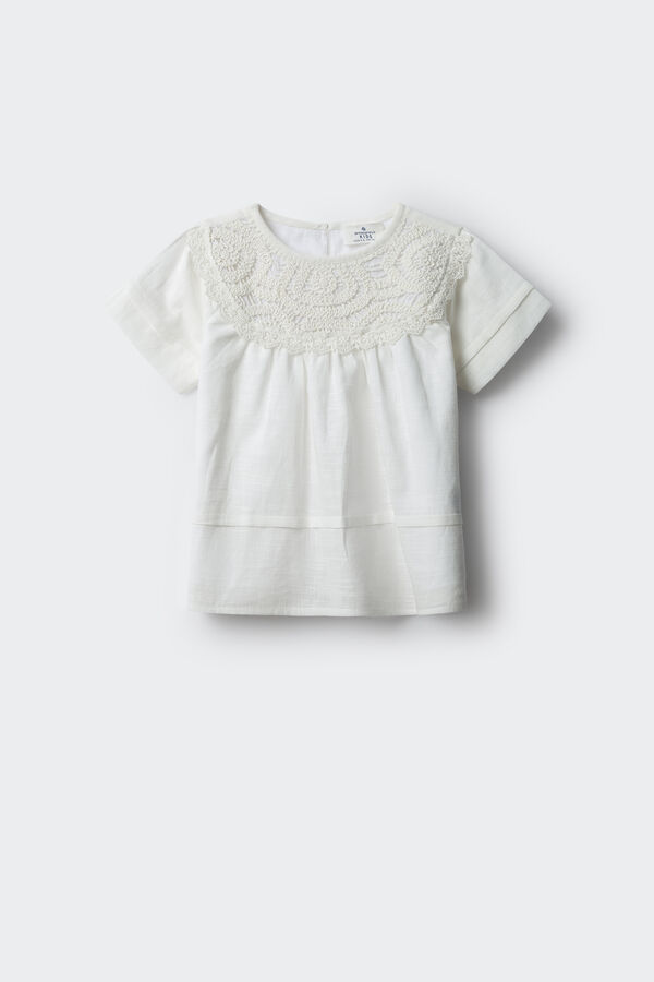 Springfield Kids Blusa de crochet de menina branco