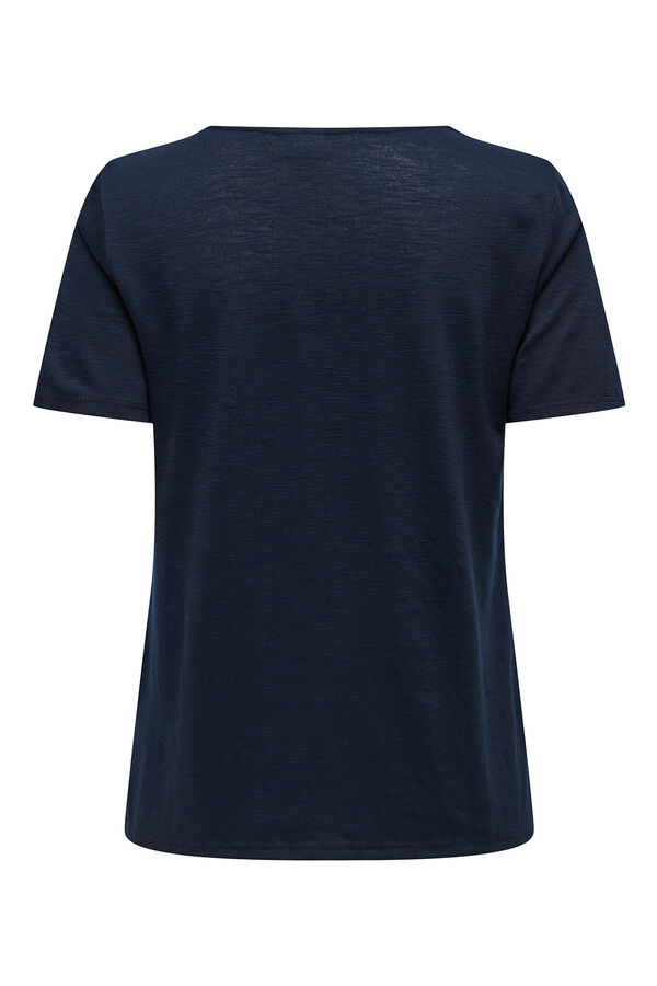 JDY Camiseta manga corta encaje azul