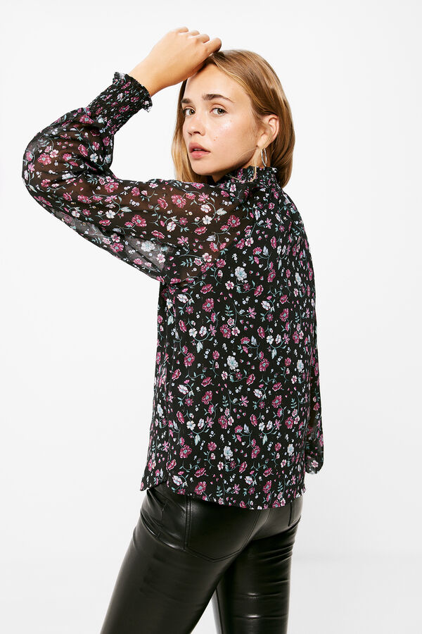 Springfield Blusa Estampada Nido de Abeja negro