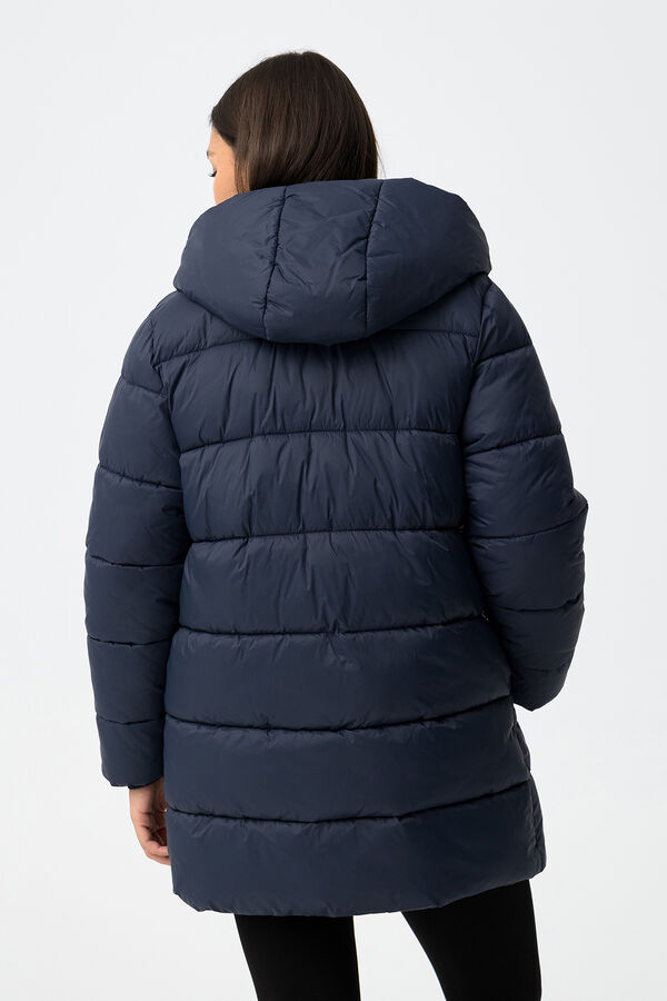 Tiffosi Sobretudo longo de nylon acolchoado azul