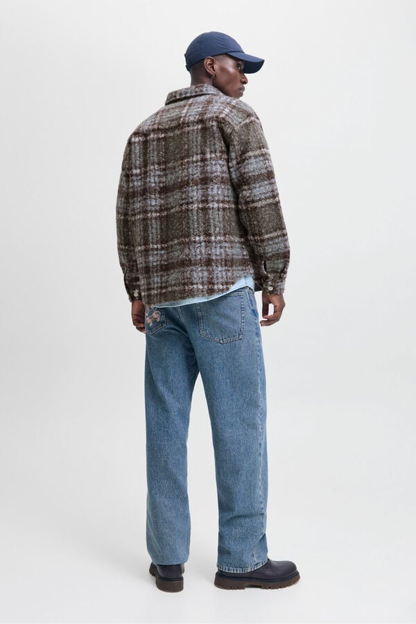 Jack & Jones Sobrecamisa cuadros marr&oacute;n