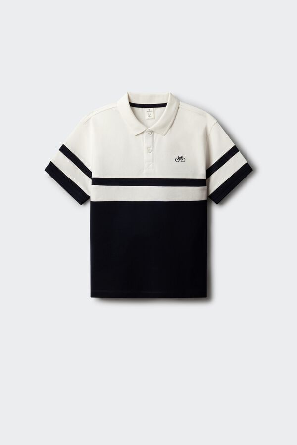 Springfield Kids Polo de riscas para menino azul