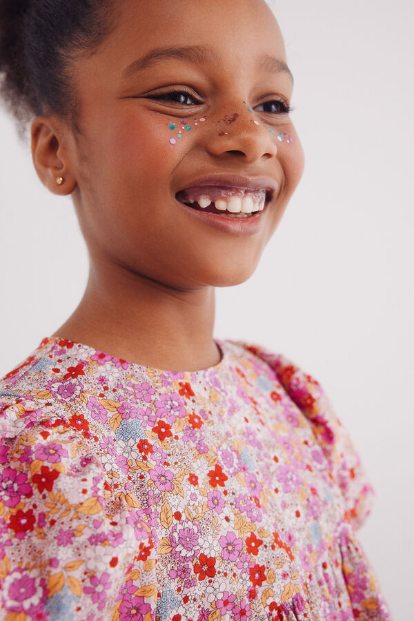 Springfield Kids Vestido flores menina rosa