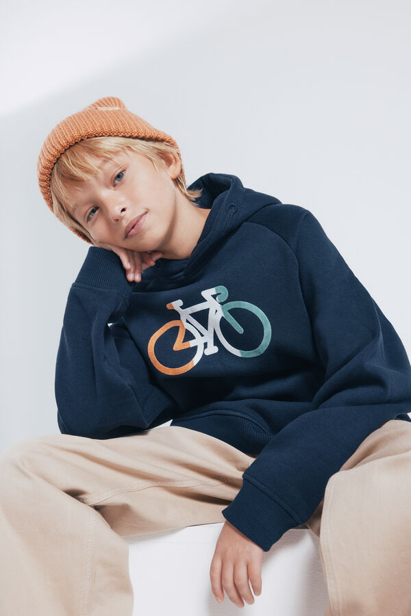 Springfield Kids Sweatshirt infantil com capuz para capuz azul