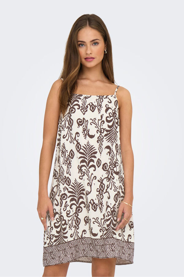 Only Vestido corto tirantes gris