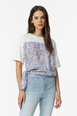 Tiffosi Camiseta Combinada con Nudo blanco