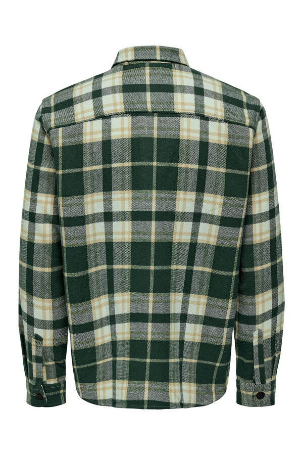 Only & Sons Camisa estampado cuadros bolsillos turquesa