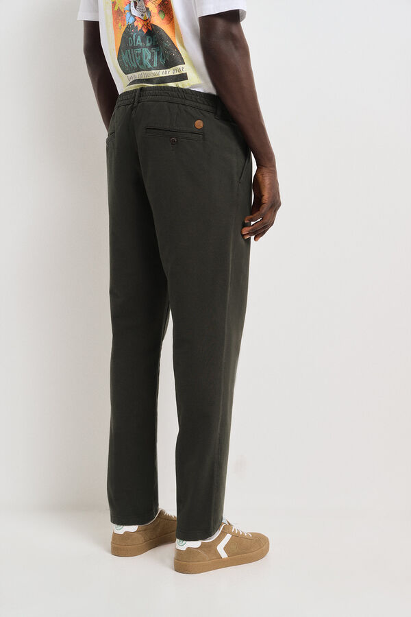 Springfield Calça calças chino em malha confortável estampado