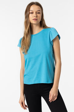 Springfield T-shirt mangas com efeito enrugado azulado