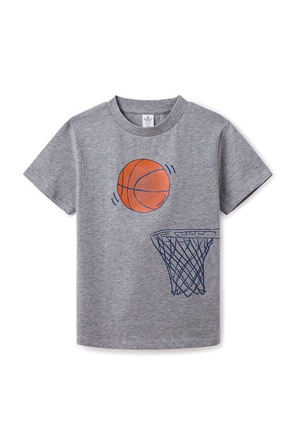 Springfield Kids Camiseta print basket ni&ntilde;o gris