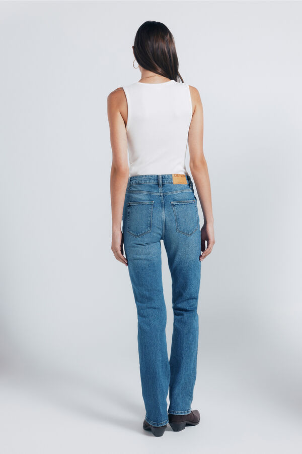 Springfield Cal&ccedil;a jeans reta com tachas azul