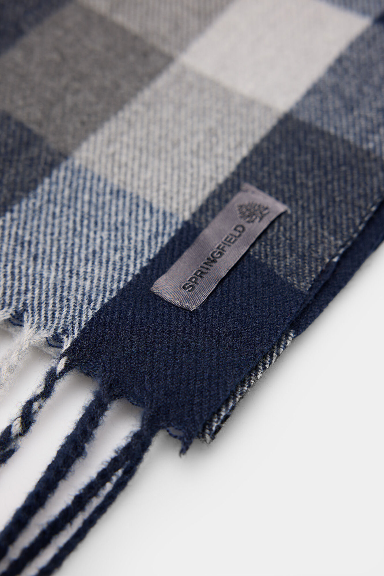 Springfield Cachecol maxi xadrez cinza e azul