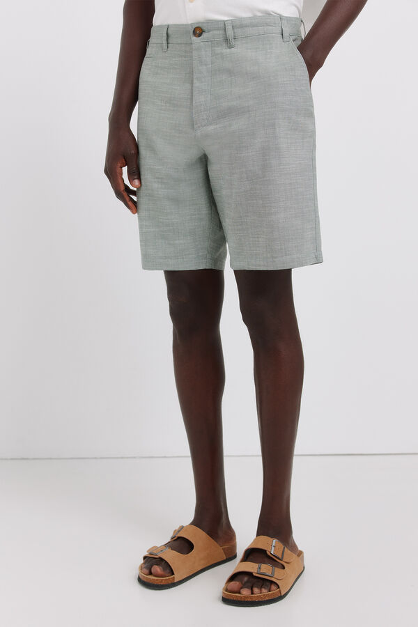 Springfield Bermuda chambray comfort slim fit verde