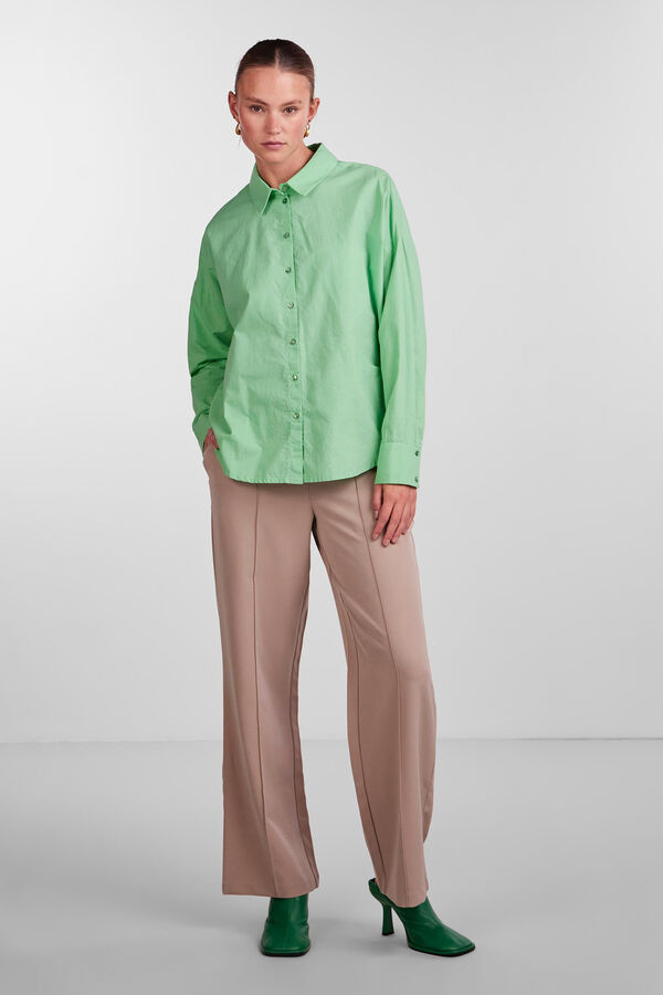 Pieces Camisa básica de algodão verde