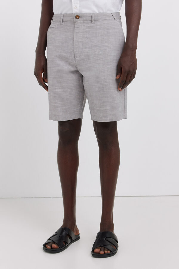 Springfield Bermuda chambray comfort slim fit gris