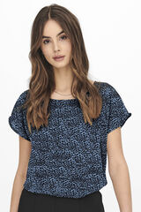 JDY Top cuello redondo azul