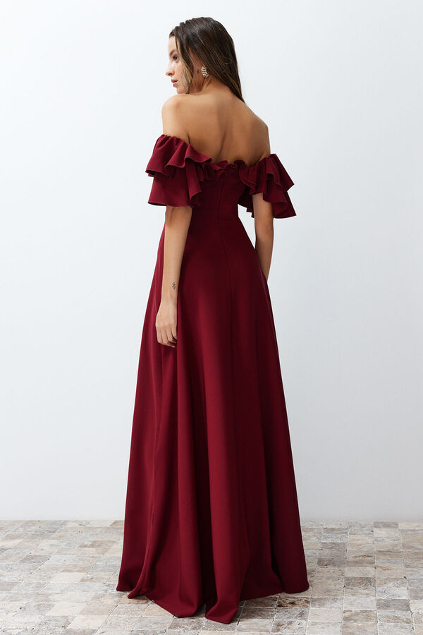 Trendyol Vestido de noche burdeos