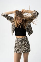 Tiffosi Young Falda-Pantal&oacute;n vaquera de leopardo negro