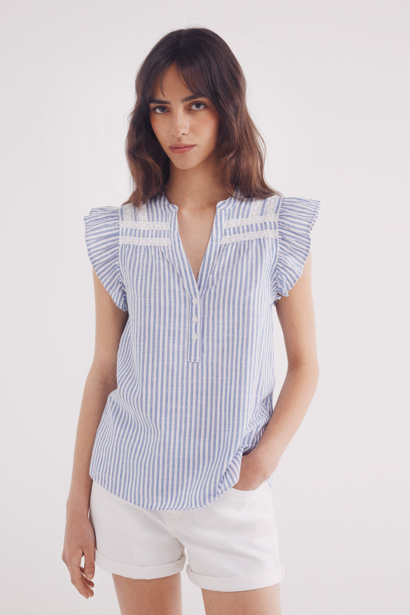 Springfield Blusa lace insertado