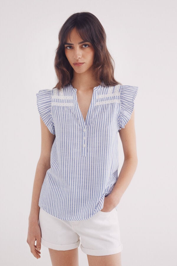 Springfield Blusa lace inserido azul