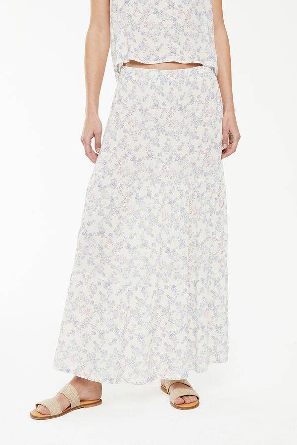 System Action Falda midi con estampado de flores estampado