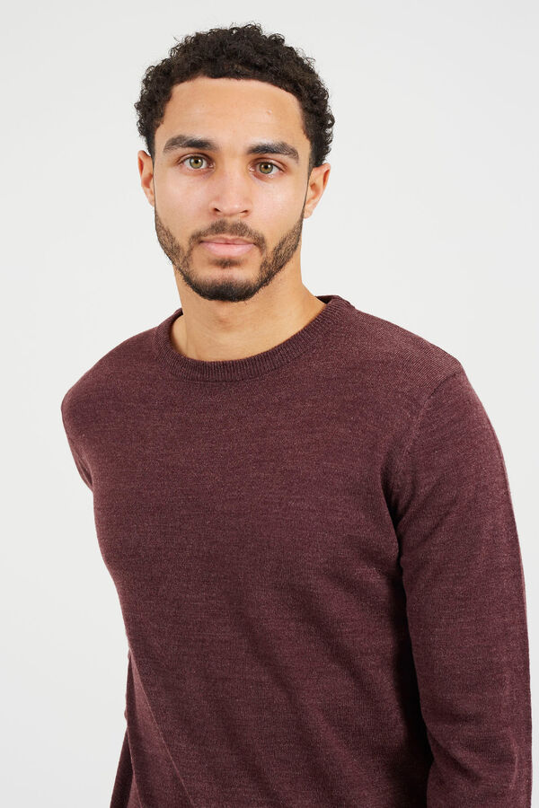 Brave Soul Jersey cuello redondo burdeos