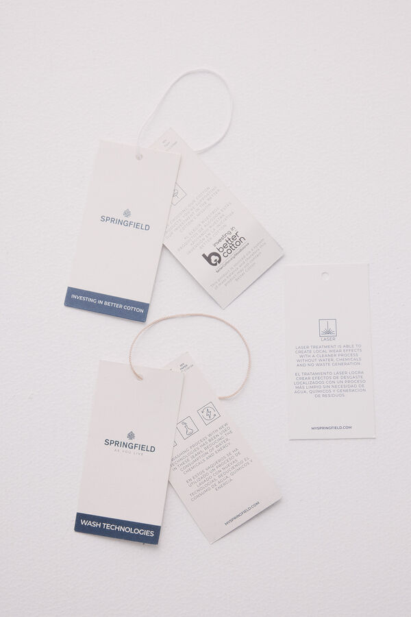 Springfield Bermuda jeans regular fit , lavagem média escura azul