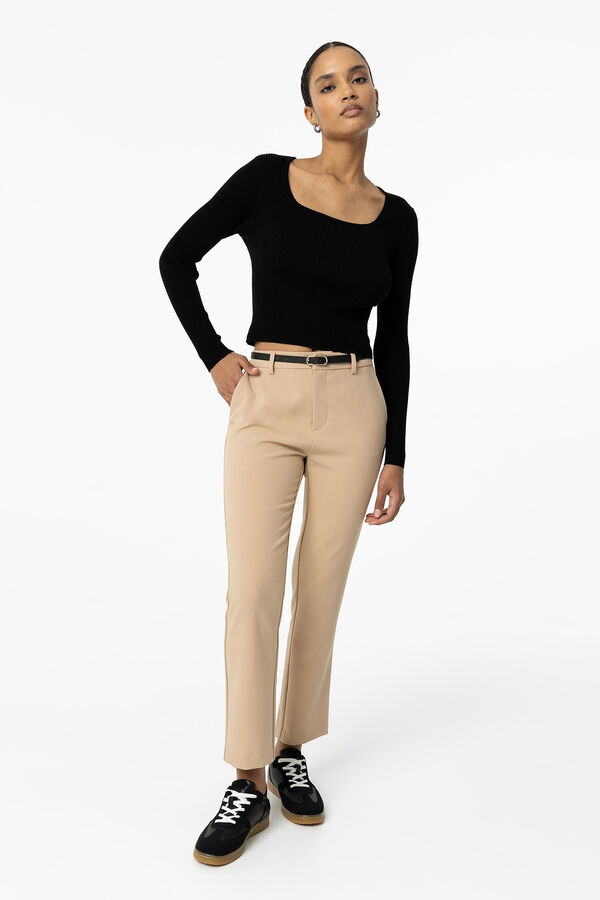 Tiffosi Pantal&oacute;n Chino con Cintur&oacute;n beige