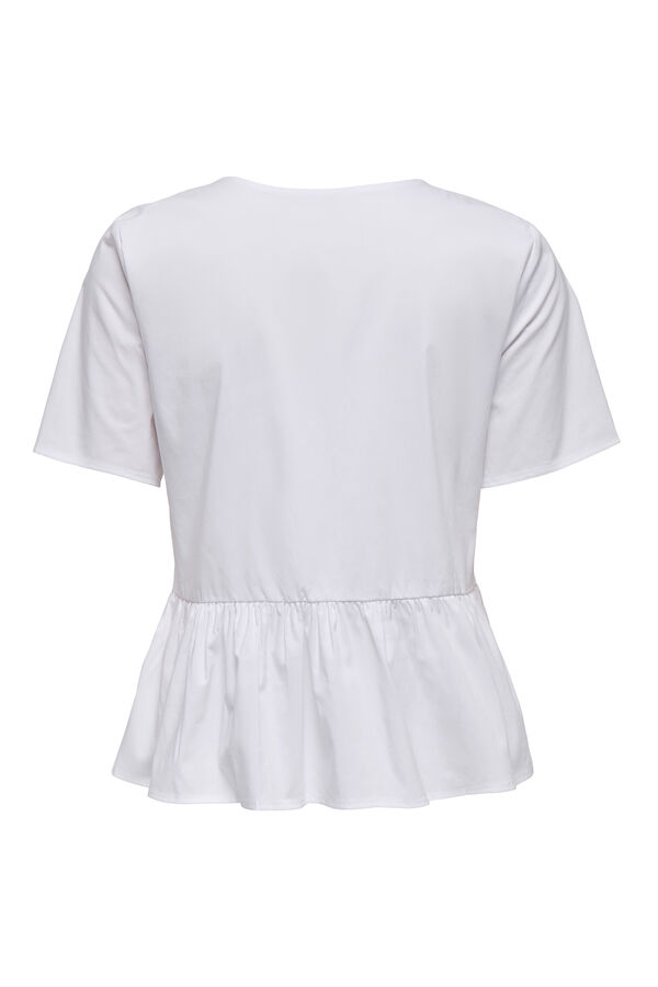 JDY Blusa de manga curta com la&ccedil;os branco