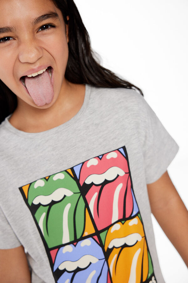 Springfield Kids Camiseta Rolling Stones ni&ntilde;a gris