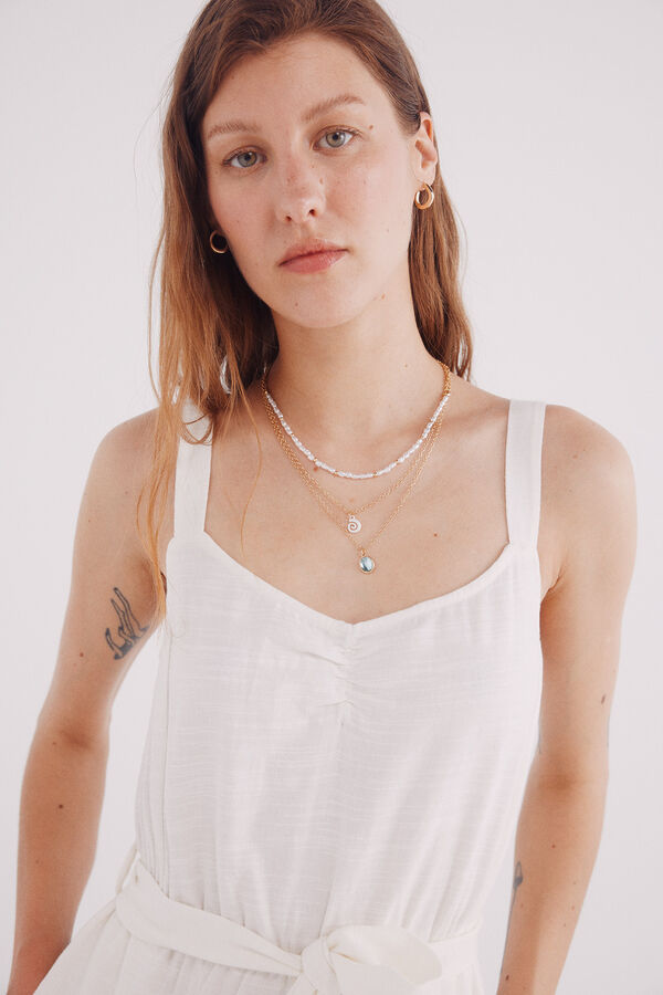 Springfield Mono largo tirantes algodón nude