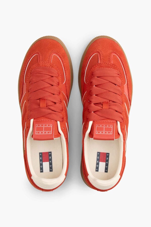 Tommy Jeans T&ecirc;nis Tommy Jeans laranja com sola caramelo vermelho