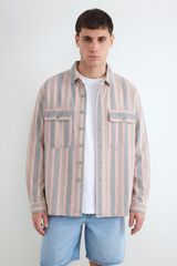 Balmohk Camisa de manga comprida &agrave;s riscas rosa