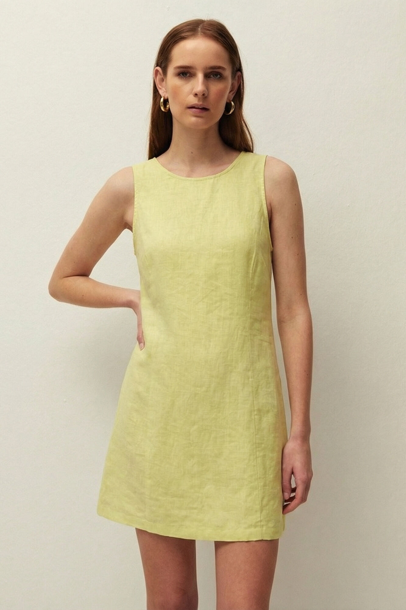 Systemaction Vestido corto lino
