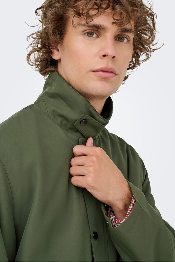 Only & Sons Casaco de gola de veludo cotel&ecirc; verde