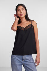 Pieces Blusa de al&ccedil;as estilo lingerie preto