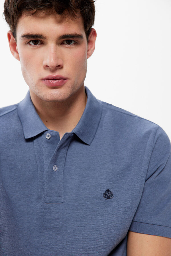 Springfield Polo piqu&eacute; tejido fantas&iacute;a azul