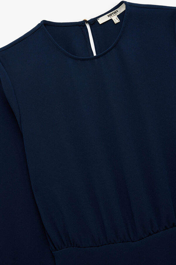 Koton Vestido curto de manga comprida azul
