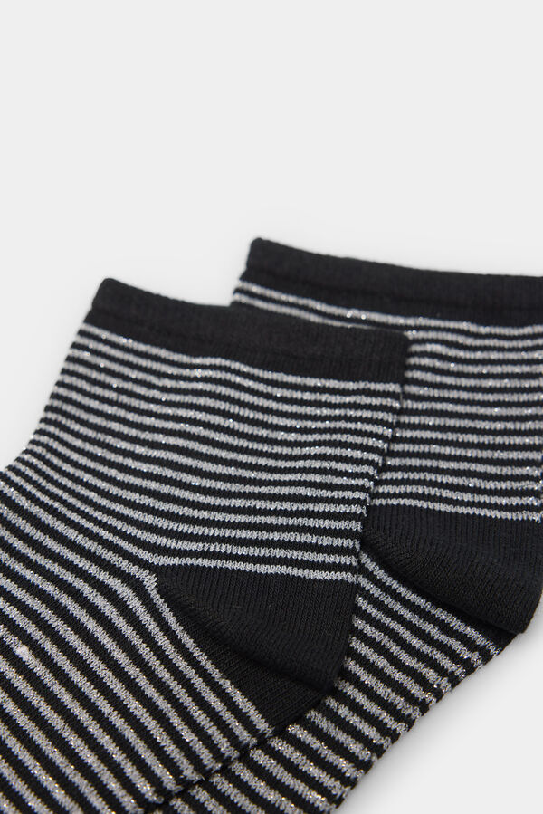 Springfield Calcet&iacute;n corto rayas lurex negro