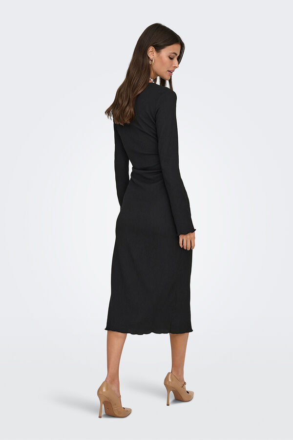 JDY Vestido midi textura negro