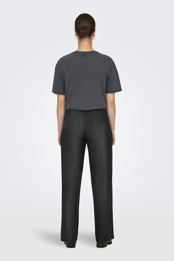 Only Calça larga com glitter cinzento