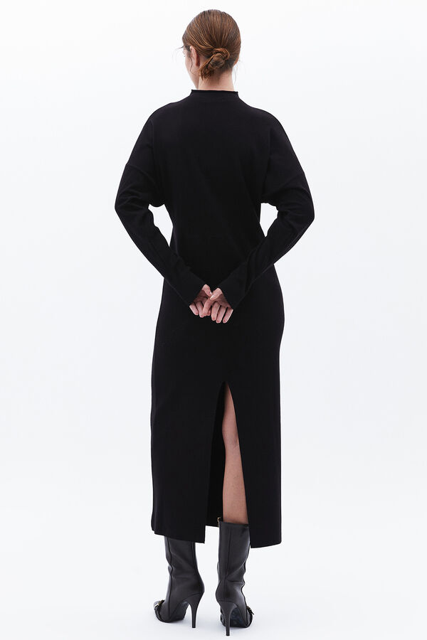 Oxxo Vestido comprido com abertura preto