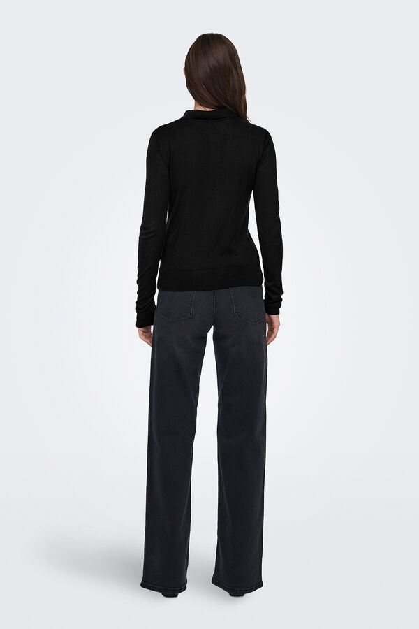 Only Camisola gola polo preto